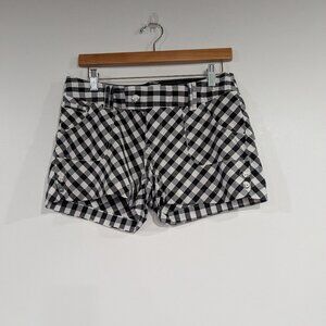 Powder Room Cotton Gingham Shorts Black White Size 7